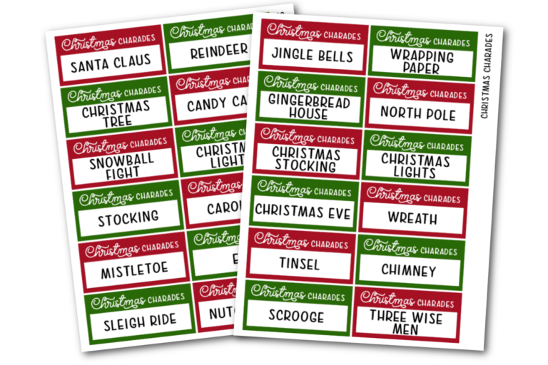 Christmas Charades Game (Free Printable) - Fun Money Mom