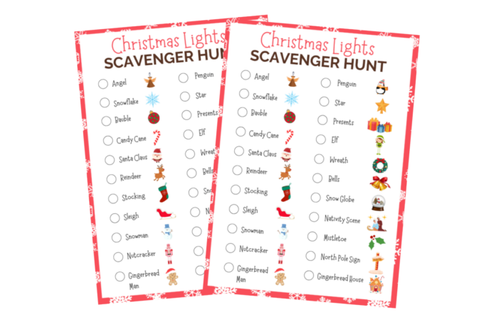 Christmas Lights Scavenger Hunt - Fun Money Mom