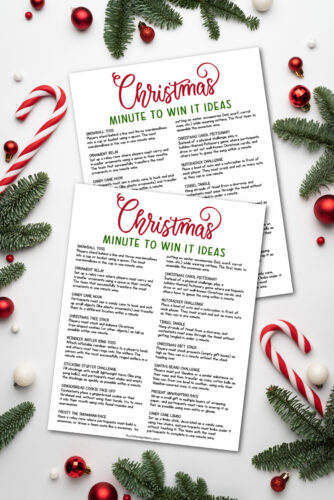 Christmas Minute To Win It Games (Free Printable)