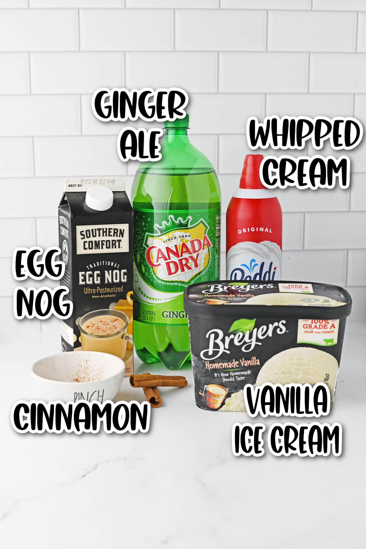 The ingredients for a ginger ice cream sundae.