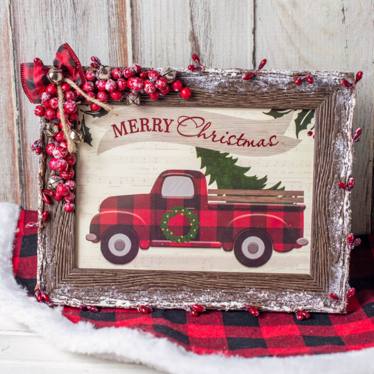 DIY Red Truck Christmas Picture Frame
