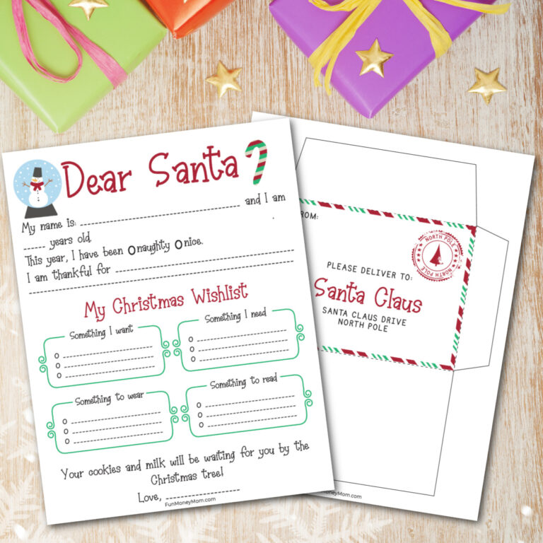 Free Printable Christmas Wish List for Santa