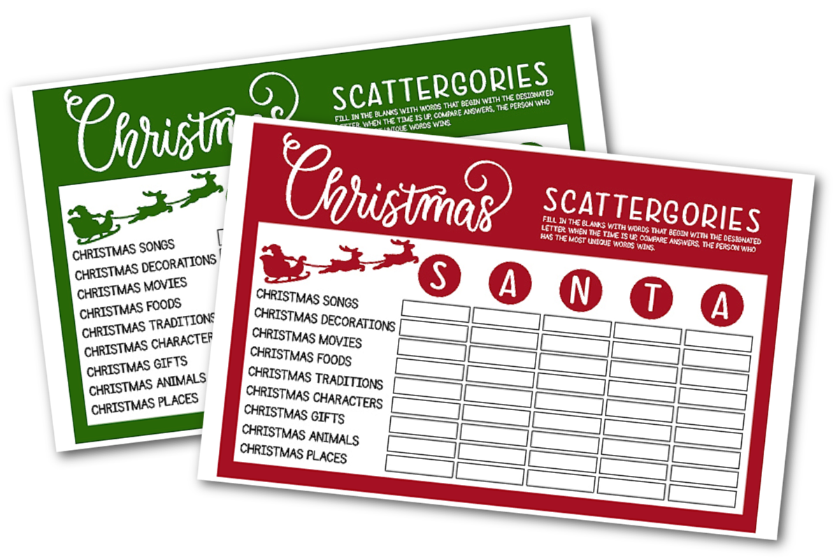 Printable Christmas scatteries game