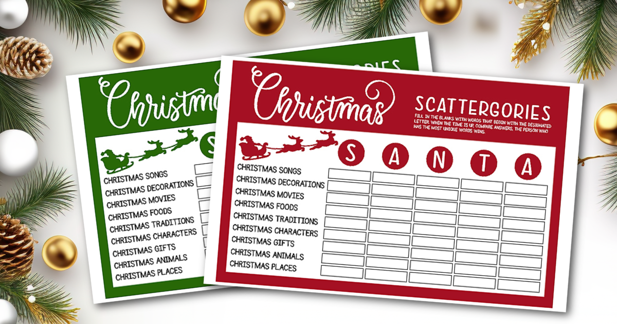 Christmas Scattergories Game (Free Printable) - Fun Money Mom