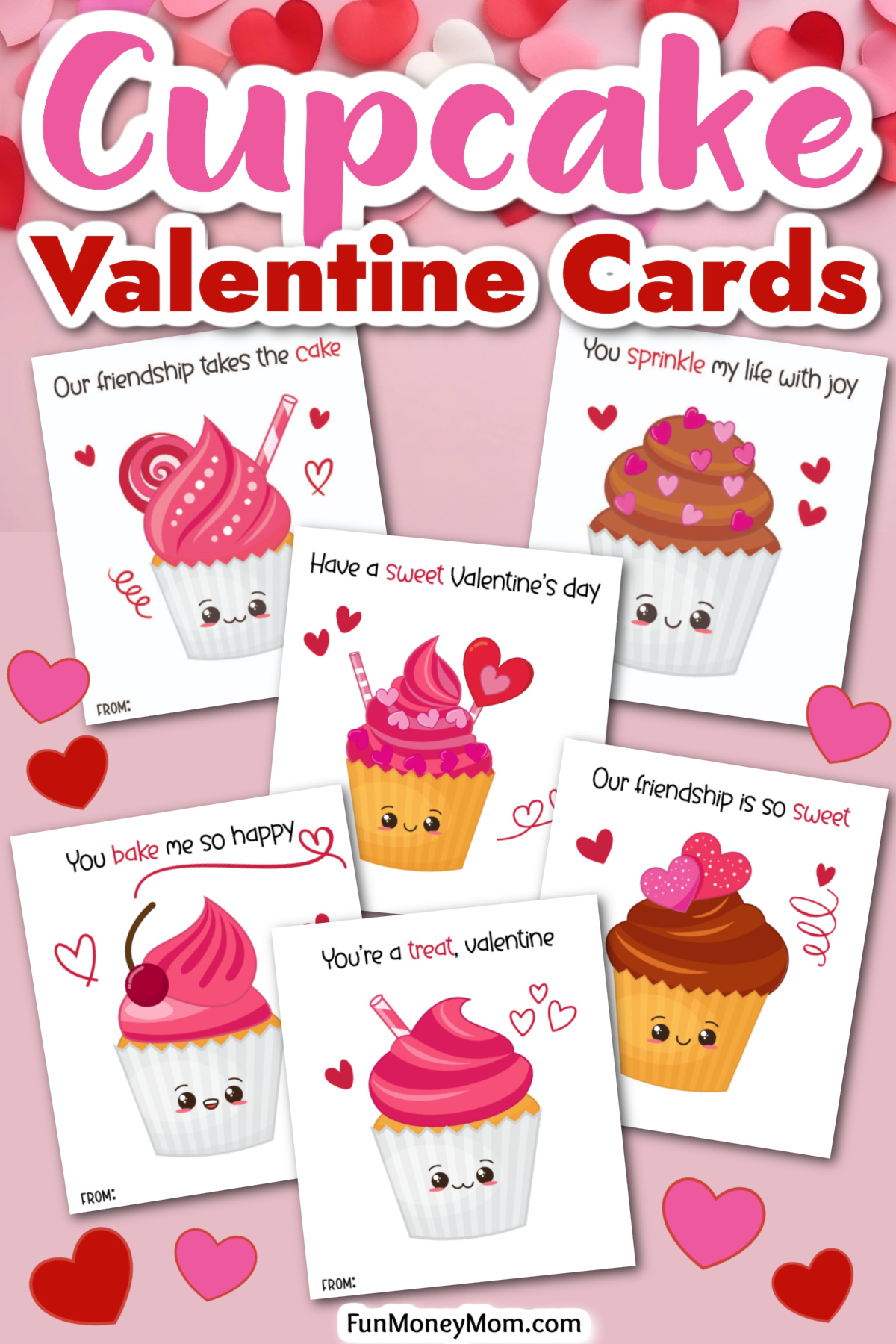 Cupcake Valentine Cards - Fun Money Mom