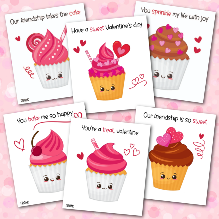 Free Printable Cupcake Valentine Cards