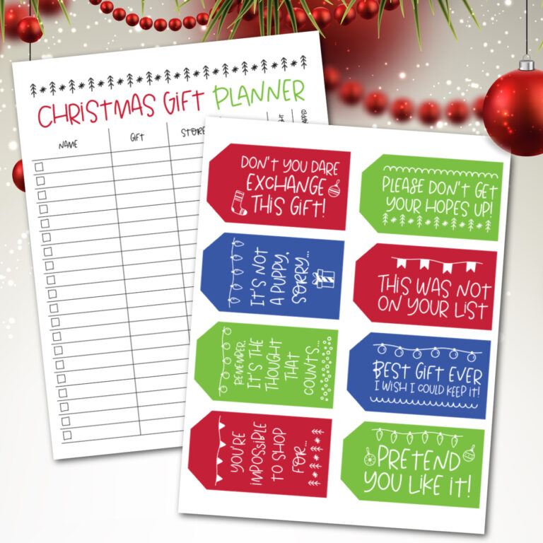Funny Gift Tags (With Gift Planner)