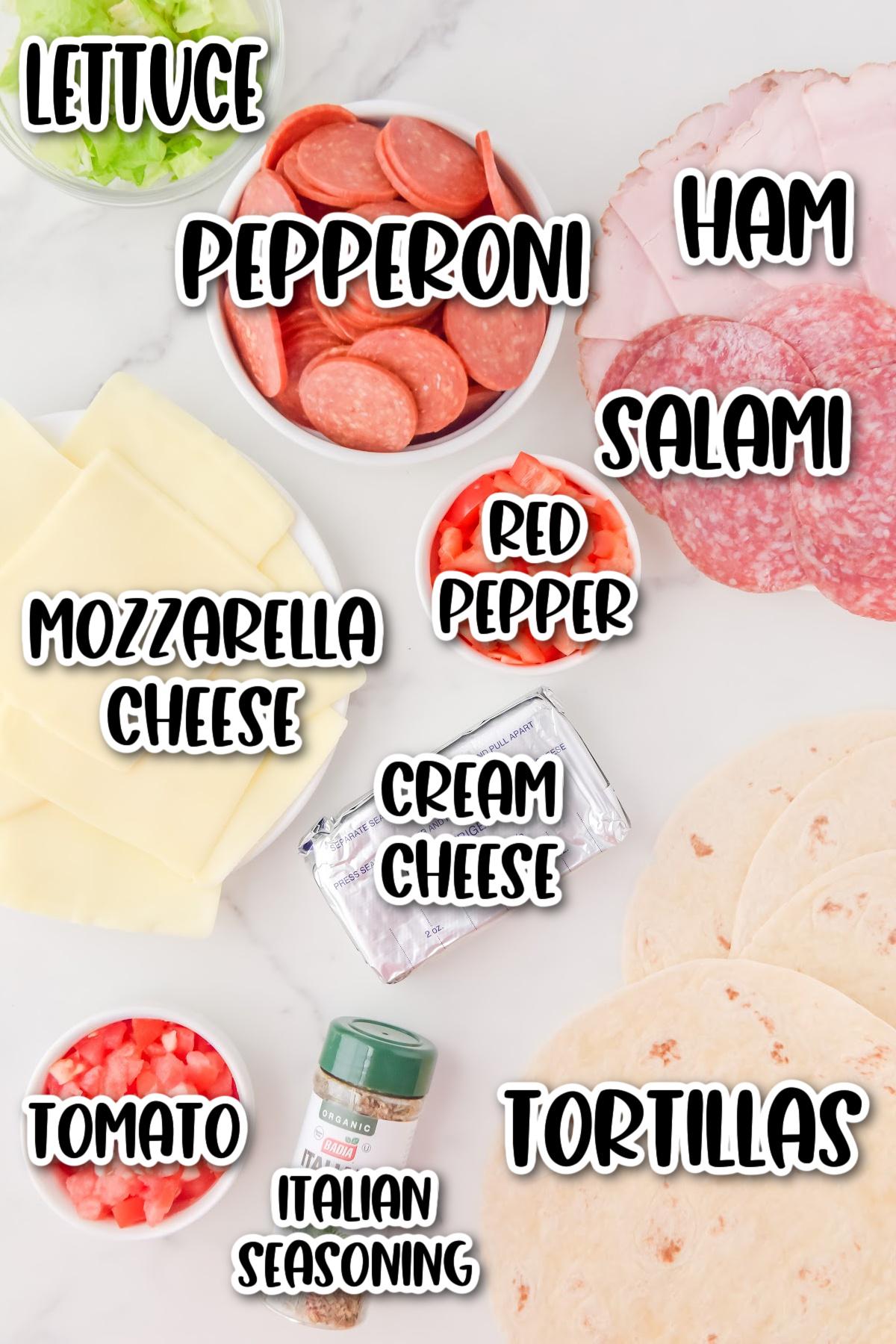 Ingredients for Italian pinwheels