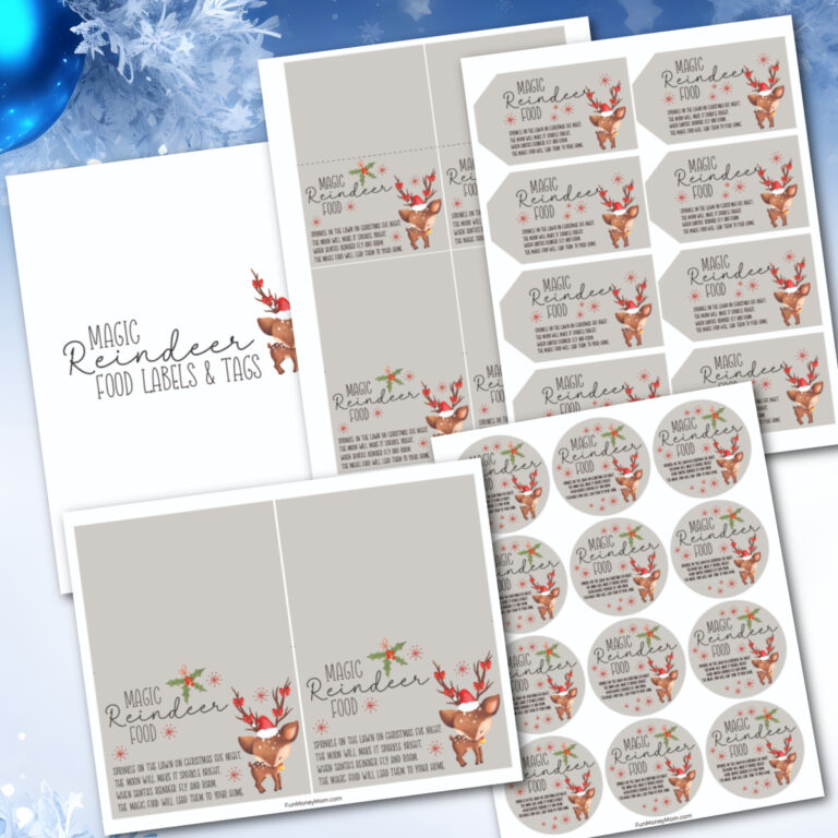 Magic Reindeer Food Tags (free printables)