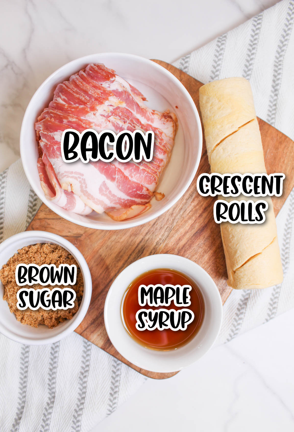 Ingredients for maple bacon appetizer