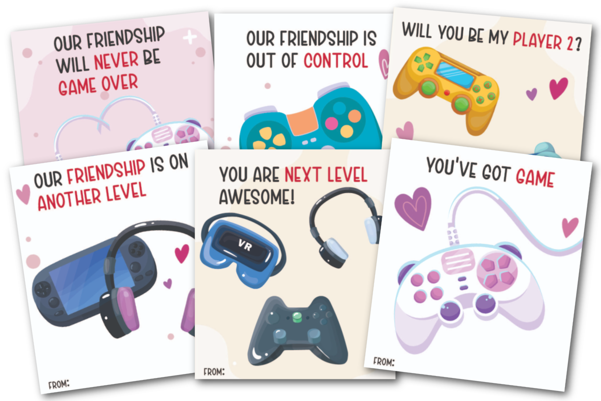 Video game valentine cards.