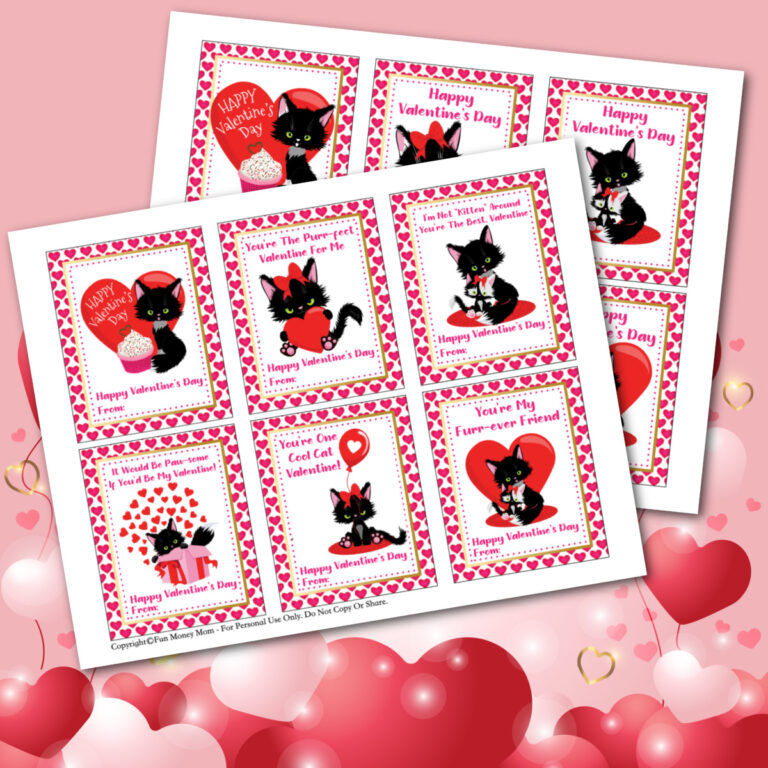 Cat Valentine Cards (Free Printables)