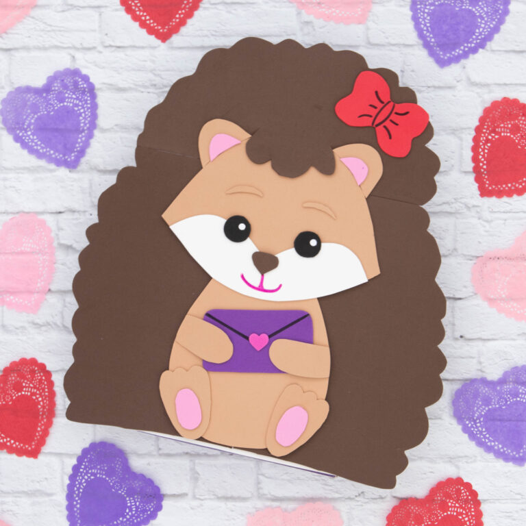 DIY Hedgehog Valentine Box (with free template)