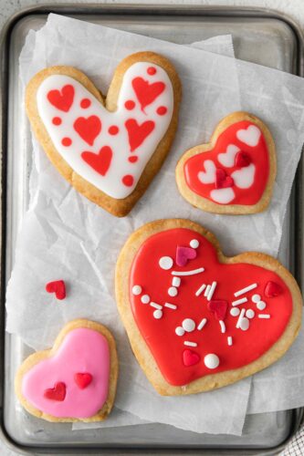 Valentine's day heart shaped cookies.