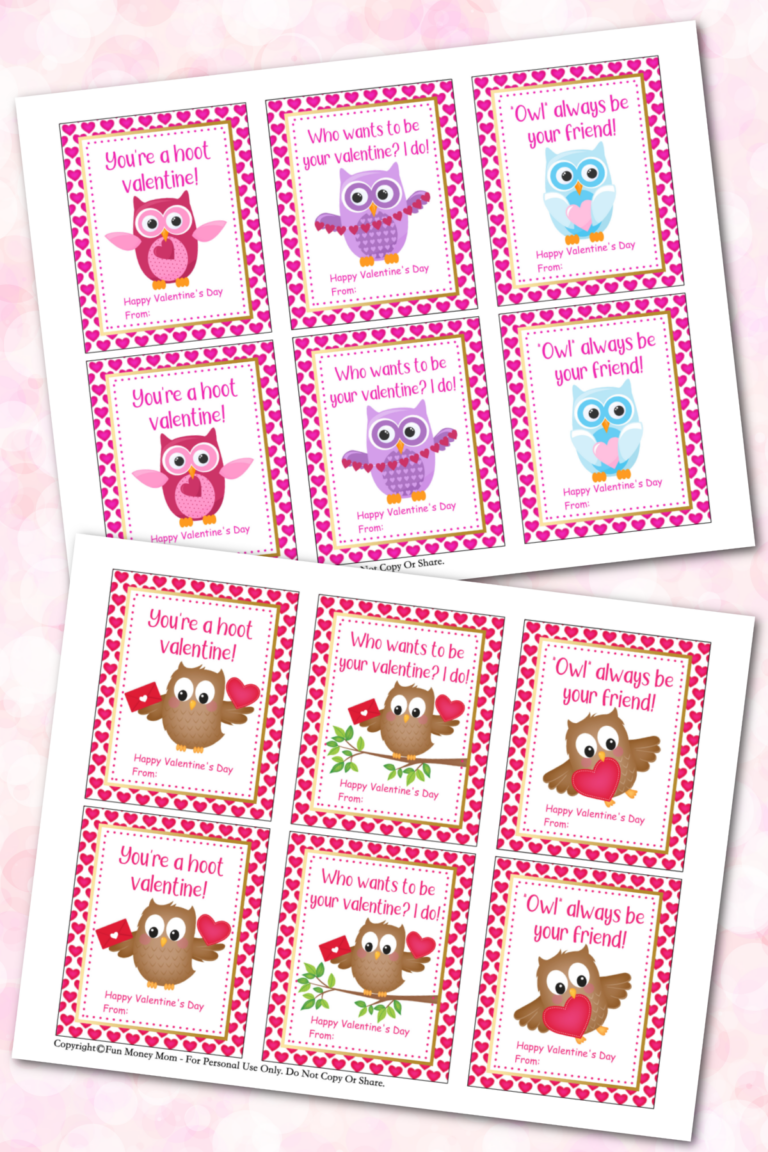 Free Printable Owl Valentines - Fun Money Mom