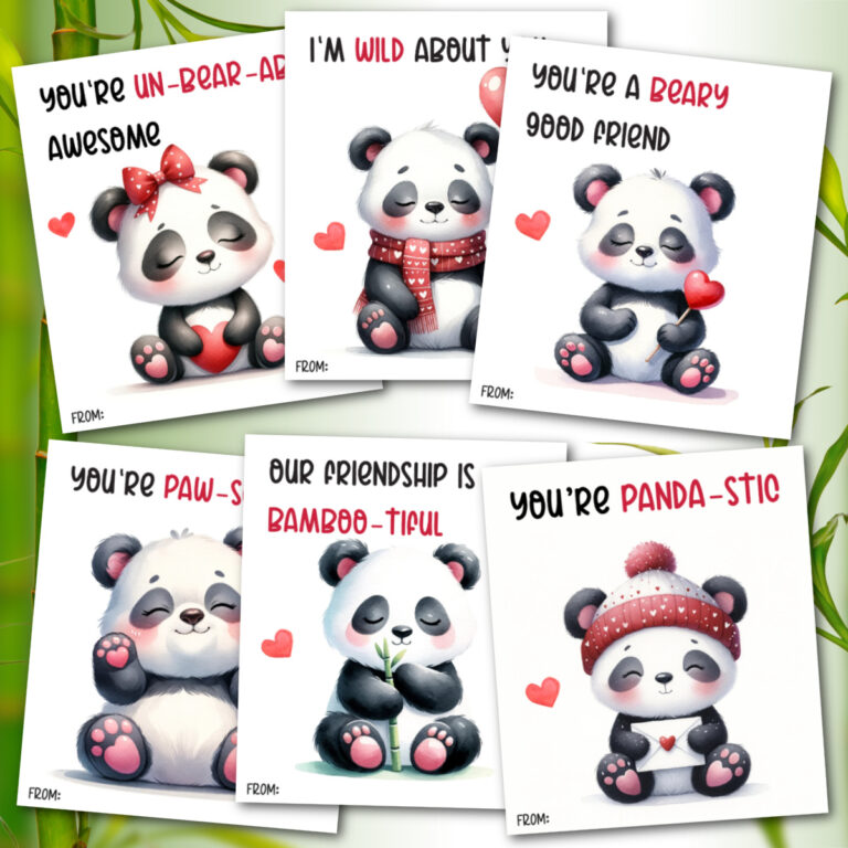Free Printable Panda Valentines
