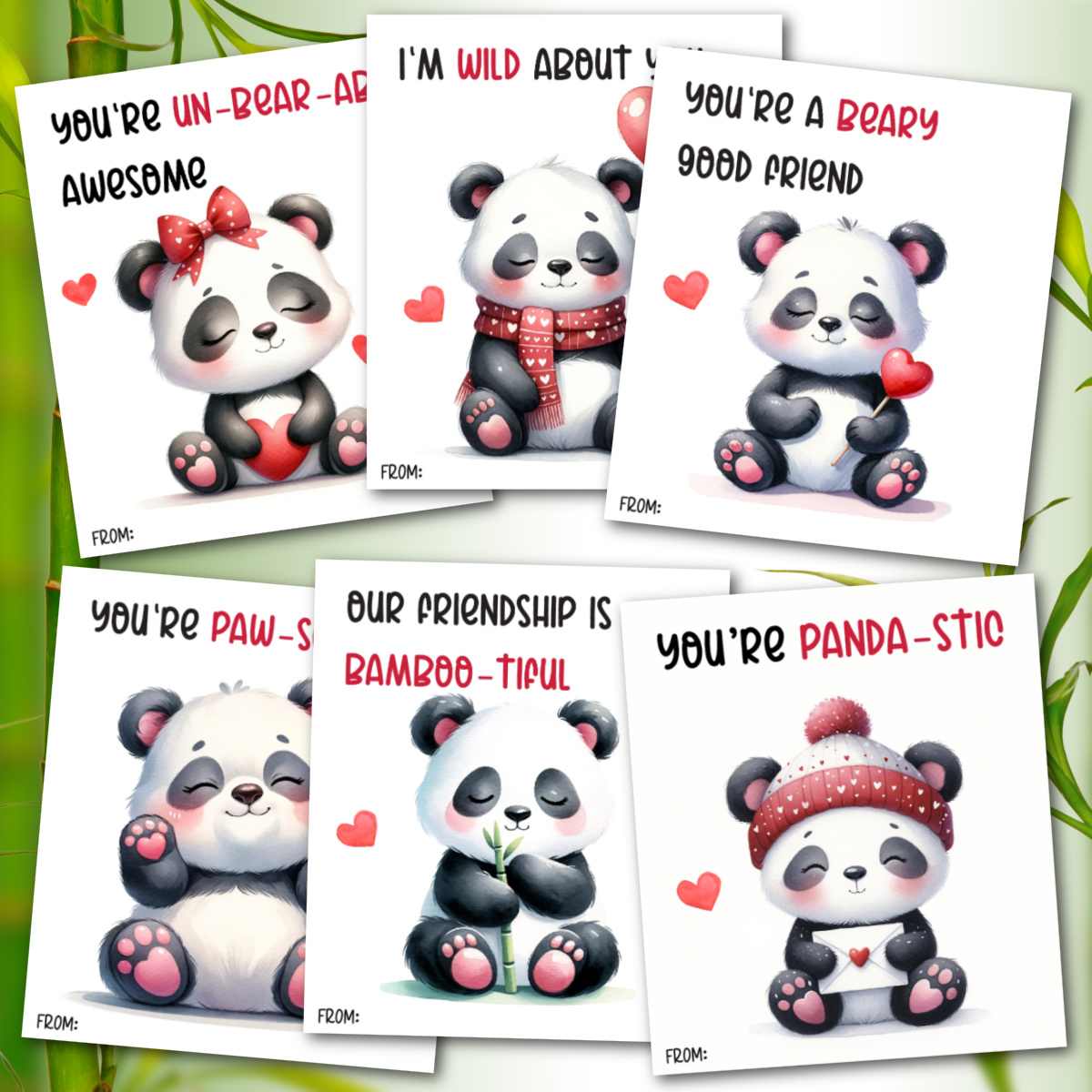 Free Printable Panda Valentines - Fun Money Mom