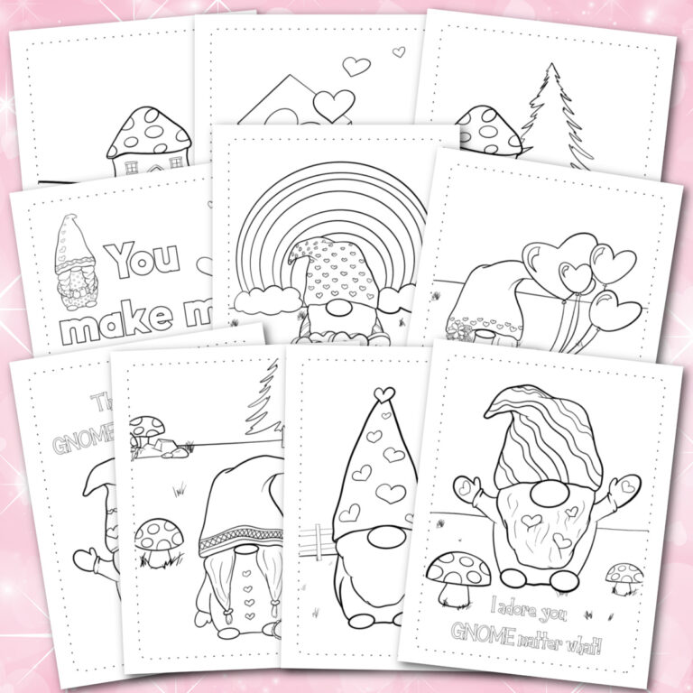 Free Printable Valentine Gnome Coloring Pages