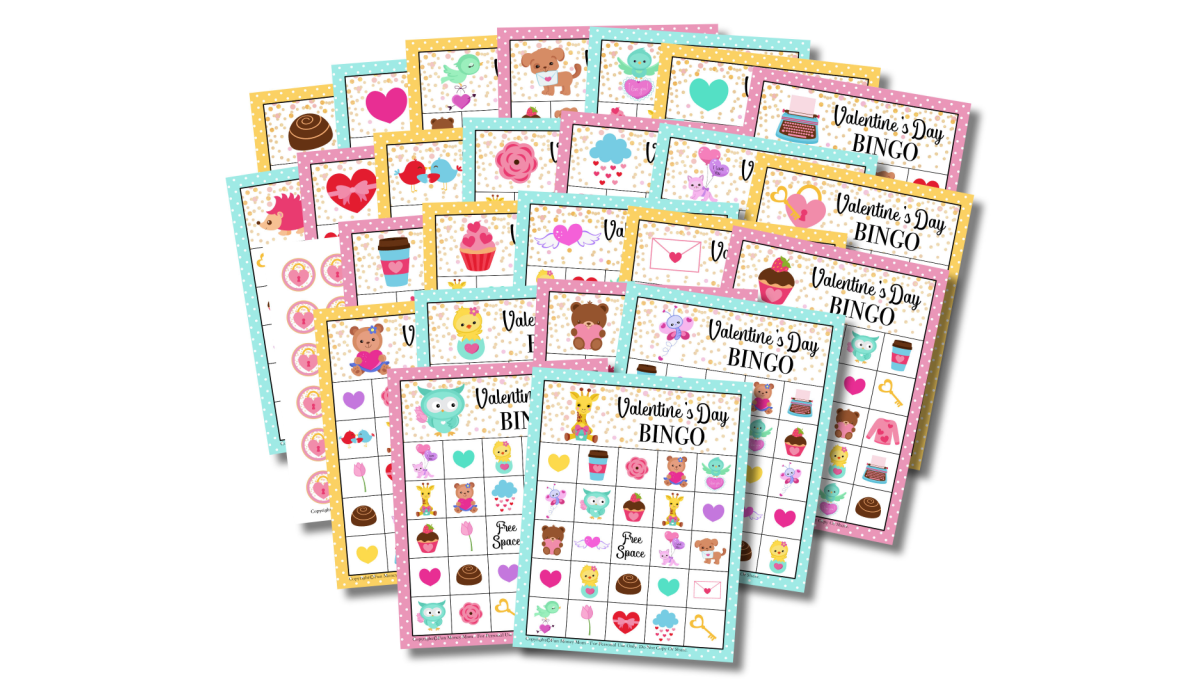 Valentine's day bingo cards.