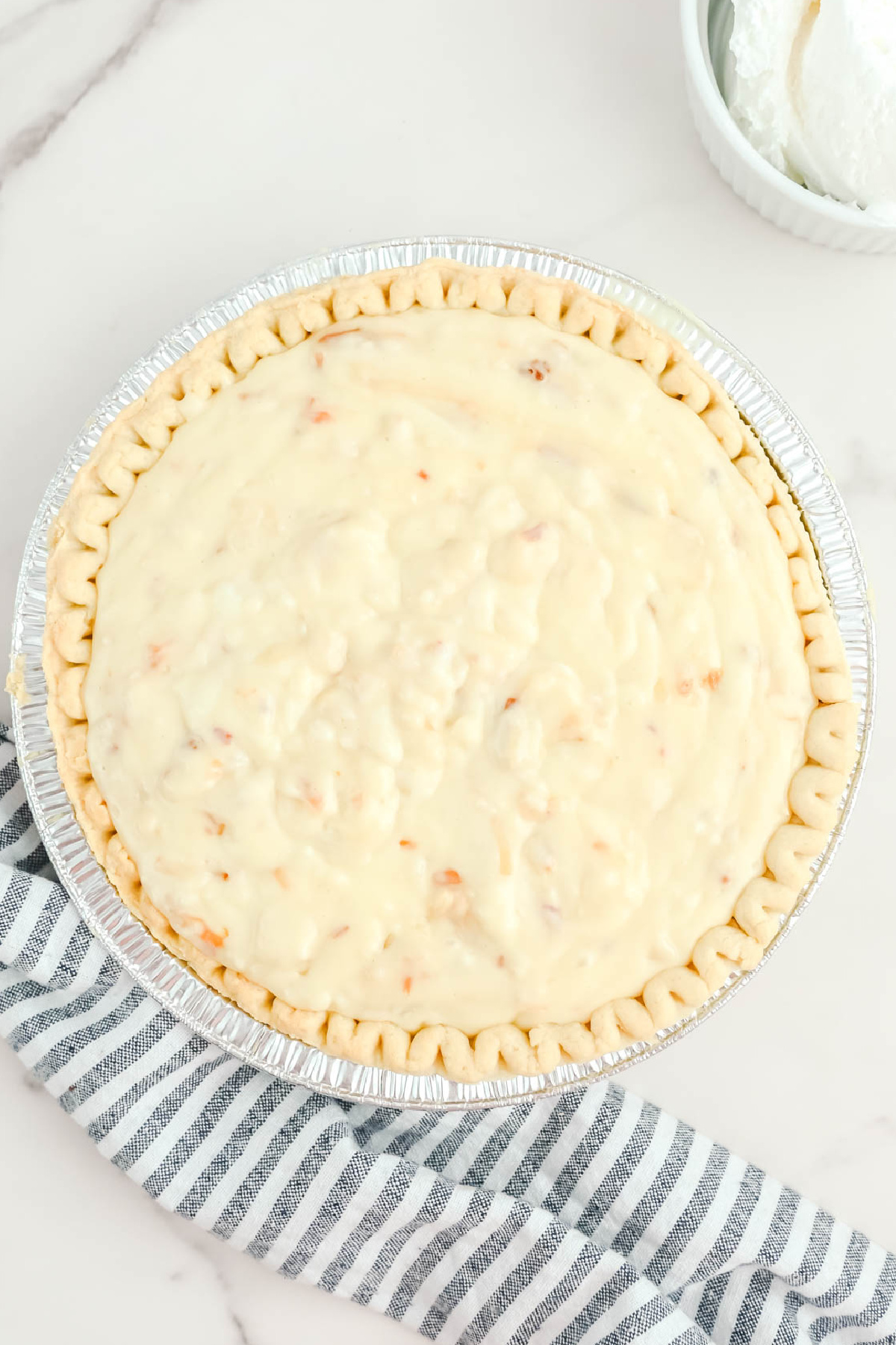 A pie in a baked pie crust