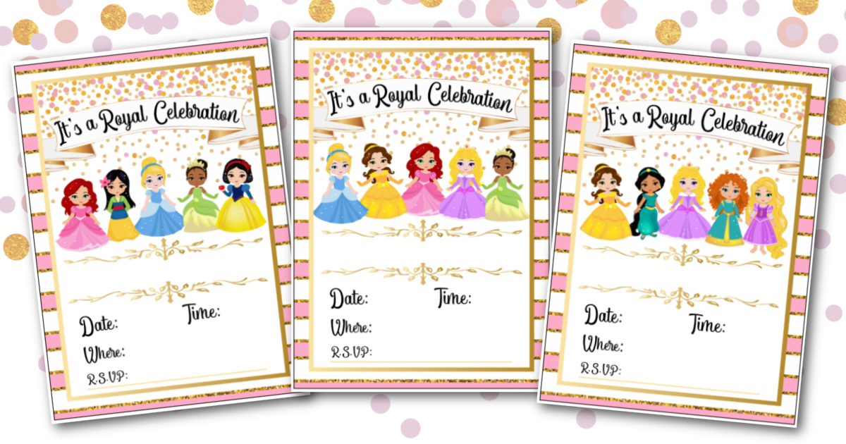 Disney Princess Invitations (Free Printables) - Fun Money Mom