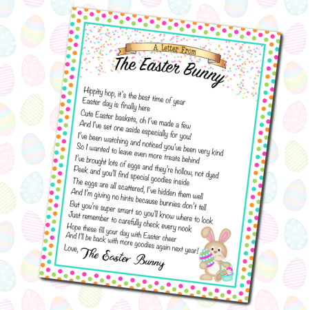 Easter bunny letter
