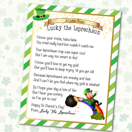 Printable letter from a leprechaun