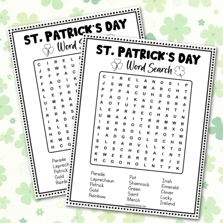 St. Patrick’s Day Word Search (Free Printable)