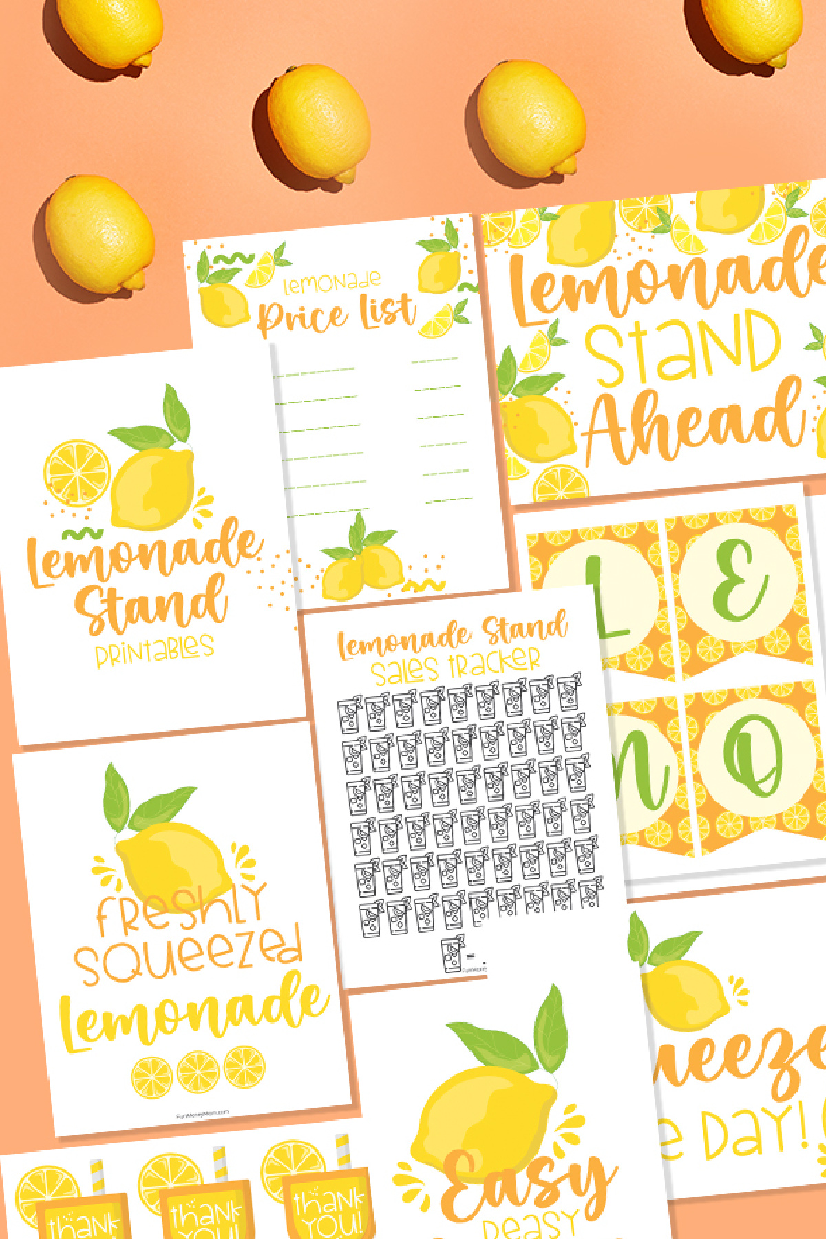 A group of lemonade cards.