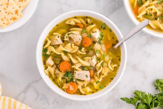 Rotisserie Chicken Noodle Soup - Fun Money Mom