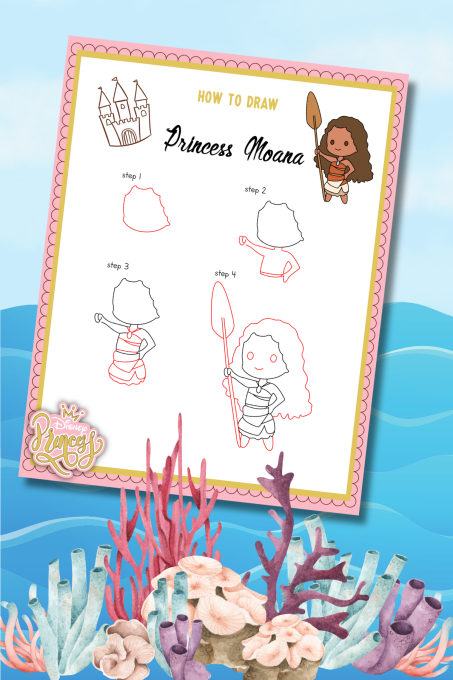 How To Draw Moana (with free printable) - Fun Money Mom