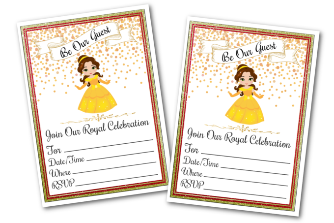 Beauty And The Beast Invitations (Free Printables) | Fun Money Mom