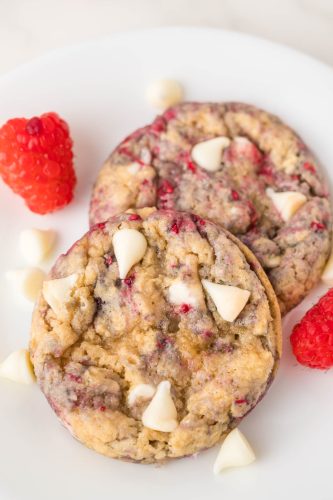 White Chocolate Raspberry Cookies - Fun Money Mom