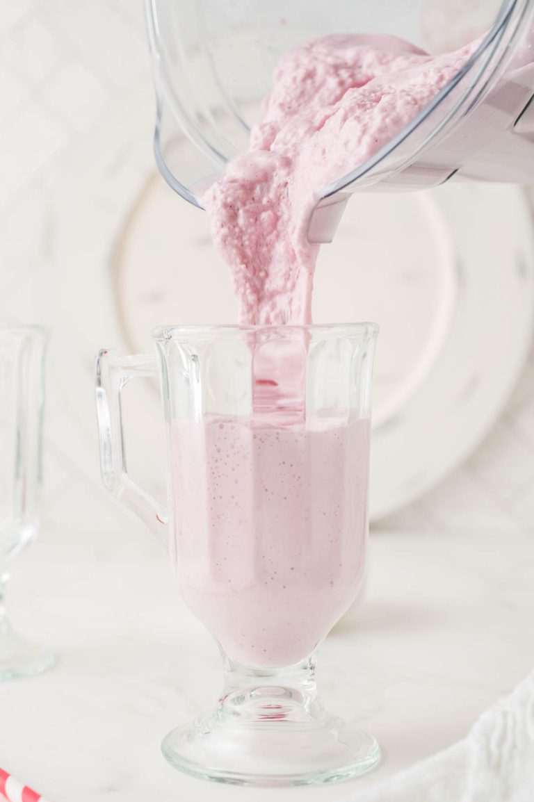 Pretty Milkshake Pink Raspberry Easy Raspberry Milkshake - Fun Money Mom